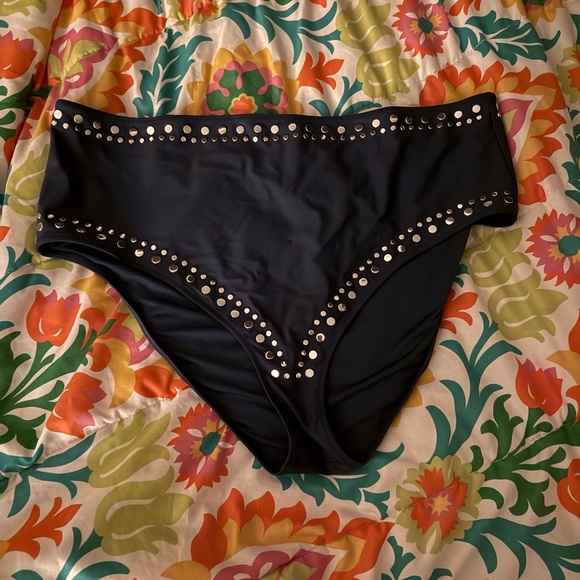 J Crew High-Waist bottom Hallie deep ultramarine embellished NWT size 2XL - Picture 3 of 6